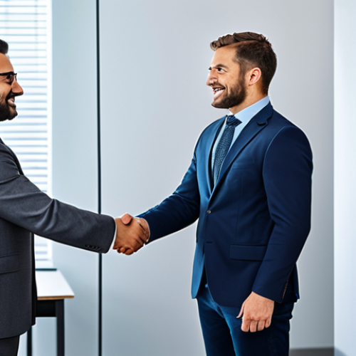 **

"A confident information security engineer, fully clothed in professional business attire, shaking hands after a successful salary negotiation, modern office background, certificates visible on the wall, safe for work, appropriate content, perfect anatomy, correct proportions, professional, family-friendly."

**