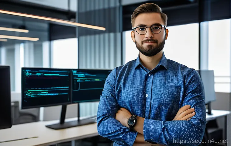 정보보안 자격증 취득 후 프로젝트 관리 경험 - **Image Prompt 1: The Certified Cybersecurity Professional**
"A confident, diverse male cybersec...