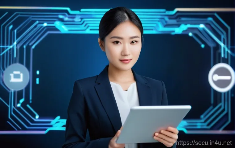 정보보안 자격증 취득 후 성공적인 커리어 개발 - **Prompt:** A determined young East Asian woman in her late 20s, wearing business casual attire, sta...