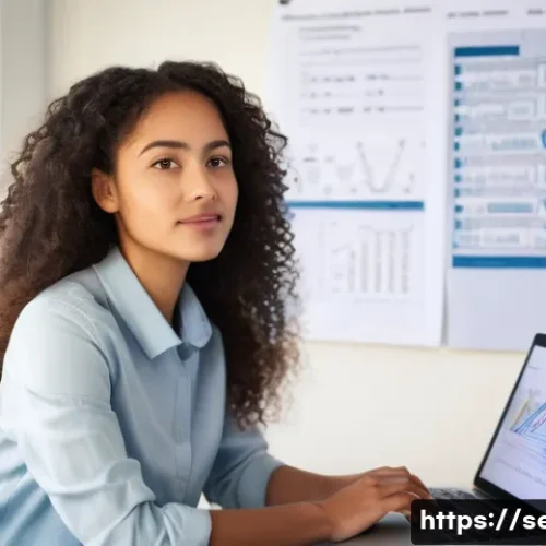 Home 11 정보보안 자격증을 활용한 스타트업 취업 후기 - **Prompt 1: A determined young woman, a former non-major, sits at a clean, modern desk. In front of ...