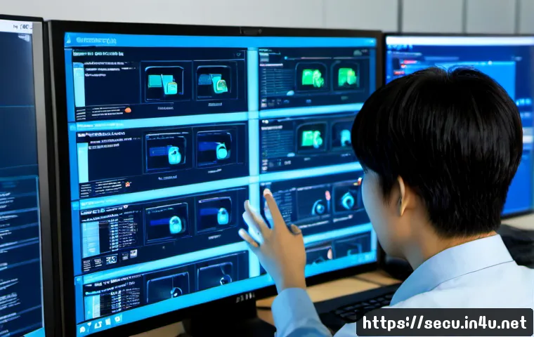 Home 13 정보보안 실기 시험에서 강조된 해킹 기법 분석 - Photorealistic cybersecurity training scene, an adult analyst in a modern secure testing lab studyin...