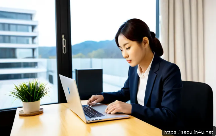 정보보안 자격증을 활용한 이직 준비 전략 - Photorealistic career transition scene, confident cybersecurity professional in smart business-casua...